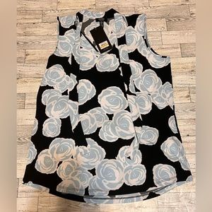 Jones New York Signature  Sleeveless Blouse Floral Glacier Women Small NWT